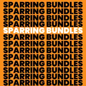 A black and orange background with the words spparring bundles in the foreground.