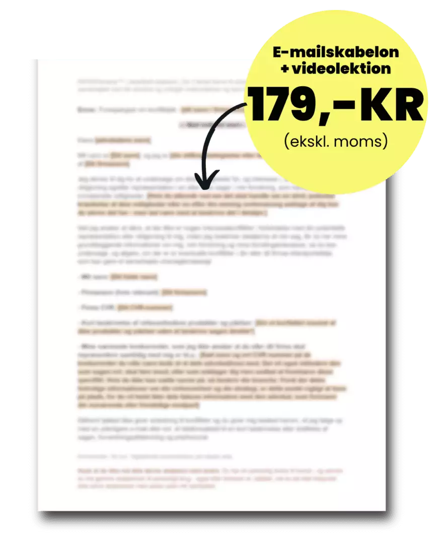 Blurred text document with a labeled section in red and highlighted text. Yellow circular graphic in the upper right corner displays 